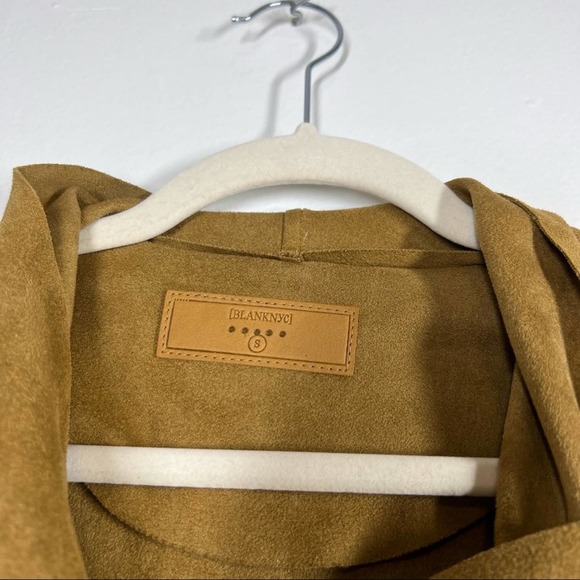 BLANK NYC New! Faux Suede Asymmetrical Zip Up Leather Jacket Small Camel - Picture 6 of 6